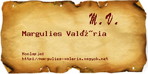 Margulies Valéria névjegykártya